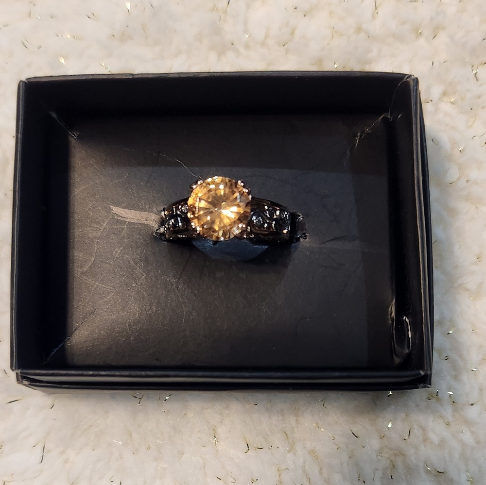 Rose Gold Ring with Citrine colored stone